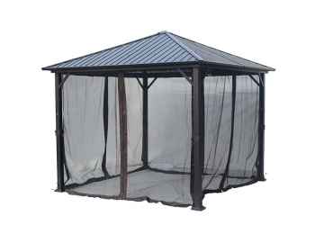 10'x10' Hardtop Pavillon aus verzinktem Stahl, mit Moskitonetz