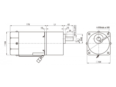 104mm 200W  Motor mit Drehzahlregler