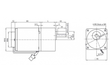 70mm 15W  Motor mit Drehzahlregler