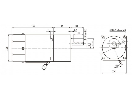 90mm 90W  Motor mit Drehzahlregler