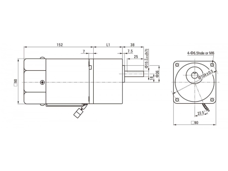 90mm 120W  Motor mit Drehzahlregler