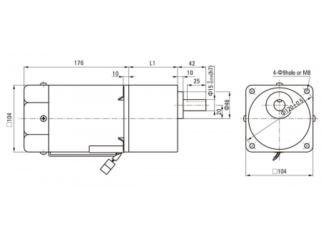 104mm 140W  Motor mit Drehzahlregler