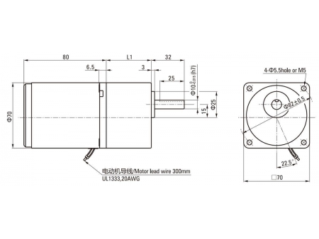 70mm 15W  Reversibler Motor