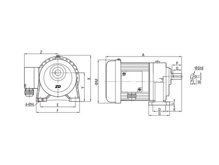 AC Dreiphasen Getriebemotor (klein)