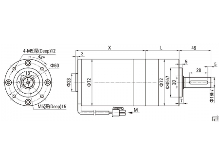 72mm 120W  DC Planetengetriebemotor/ Planetengetriebe (bürstenlos)