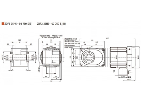 750W   F2/F3 Hypoidgetriebemotor