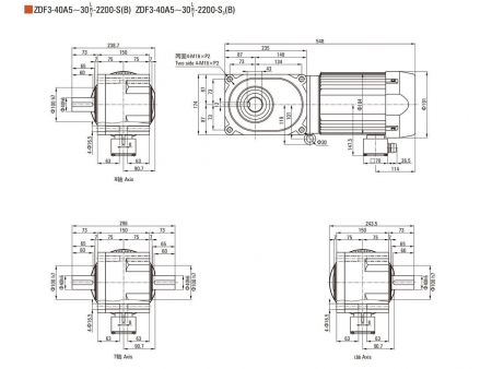 2200W   F2/F3 Hypoidgetriebemotor