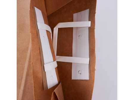 Blockbodenbeutelmaschine Maschine für Papierbeutel mit gefalteten Flachhenkeln