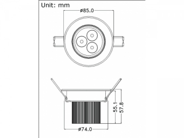 3x3w LED-Deckenleuchte