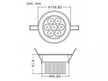 7x1w verstellbare LED-Deckenleuchte