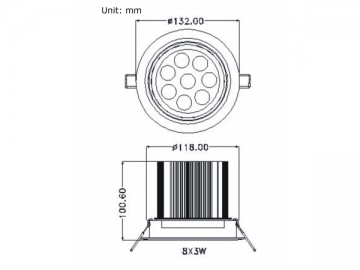 8x3w Verstellbare LED-Deckenleuchte