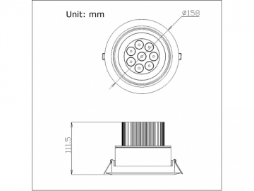 8x3W LED-Deckenleuchte