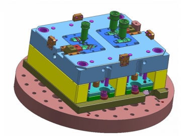 Giessform mit Doppelaufnahme für USB-Stick