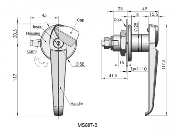 MS807-1/MS807-2/MS807-3 Griffarretierung