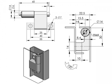 CL246 verborgenes Scharnier