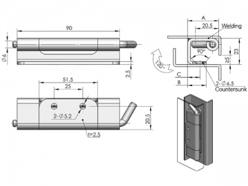 CL283 verborgenes Scharnier