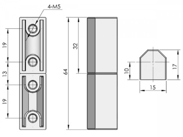 CL203 Scharnier mit der sichtbaren Achse