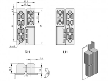 CL203 Scharnier mit der sichtbaren Achse