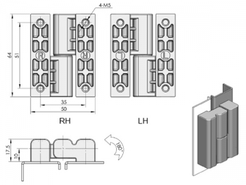 CL203 Scharnier mit der sichtbaren Achse