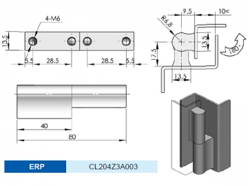 CL204 Scharnier mit der sichtbaren Achse