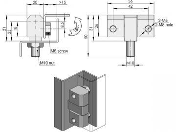 CL206 Scharnier mit der sichtbaren Achse