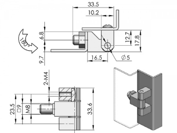 CL206 Scharnier mit der sichtbaren Achse