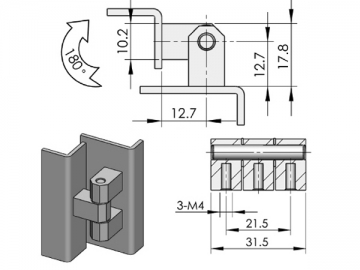 CL206 Scharnier mit der sichtbaren Achse