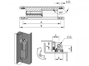 CL231-1 Scharnier mit der sichtbaren Achse