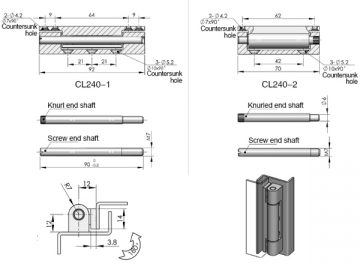 CL240-1/CL240-2 Scharnier mit der sichtbaren Achse