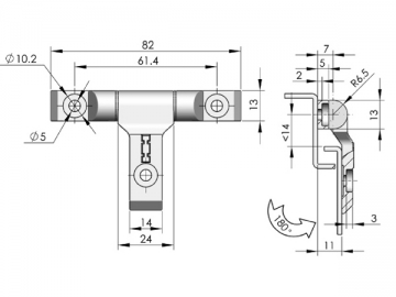 CL243 Scharnier mit der sichtbaren Achse