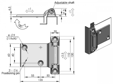 CL282-1-Y/CL282-1-Z Scharnier mit der sichtbaren Achse