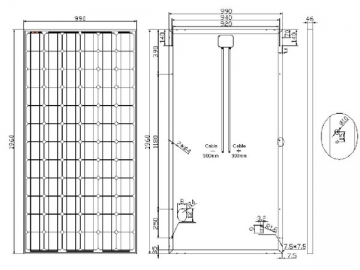 36V 270W/275W/280W/285W weißes monokristallines Solarmodul