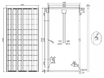 36V 290W/295W/300W/305W/310W weißes monokristallines Solarmodul mit TU Zertifizierung