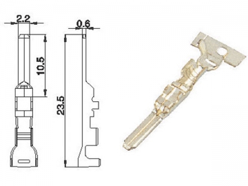 Männlicher Crimp-Kabelschuh