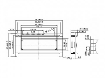 LCD-Anzeigemodul, 122x32, COB