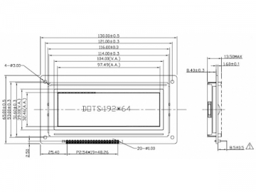 LCD-Grafikmodul, 192x64, COB