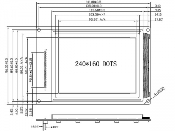 LCD-Modul, 240x160, COB