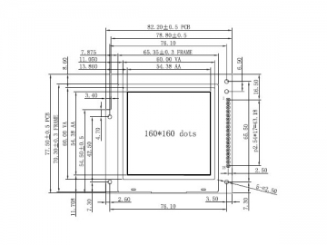 LCD-Modul, 160x160, COG