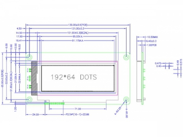 LCD-Grafikdisplay, 192x64, COG