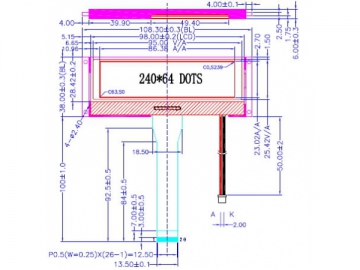 LCD-Anzeige, 240x64, COG