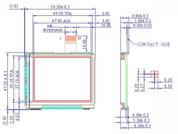 LCD-Modul, 160x128, TAB