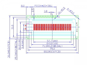 16x2 LCD-Textdisplay