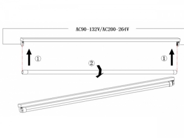 T5 Hochspannungs-LED-Röhre mit internem Netzteil (AC110/220V)