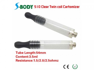 510 transparenter Cartomizer mit der Doppelwendel