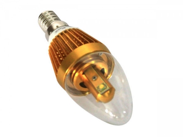 E14 LED-Kerzenlampe mit goldenem Lampensockel