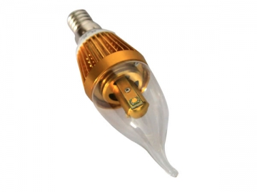 E14 LED-Kerzenlampe mit goldenem Lampensockel