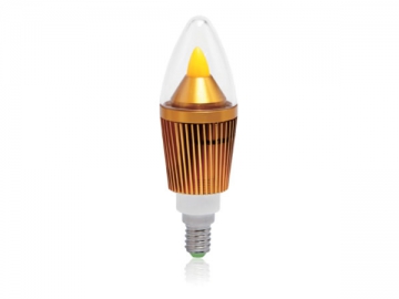 E14 LED-Kerzenlampe mit goldenem Lampensockel