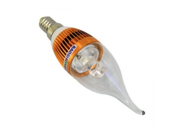 E14 LED-Kerzenlampe mit goldenem Lampensockel