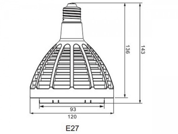 E27 Hochleistungs-LED-Spotlampe