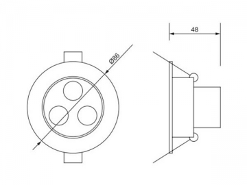 3W LED-Deckeneinbauleute